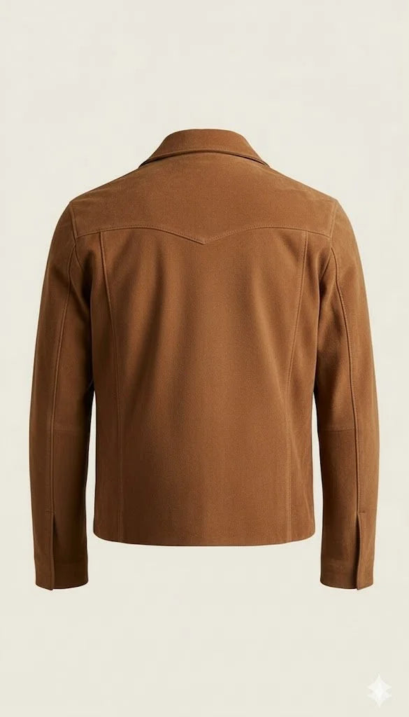 Men’s Suede Jacket in a brown/camel color