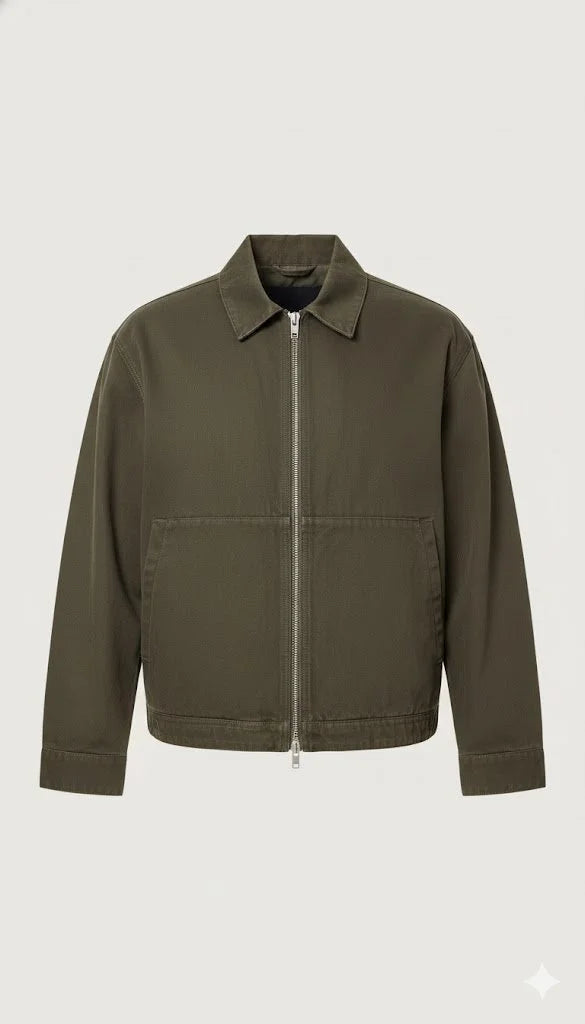 Washed Oversized Harrington Jacket