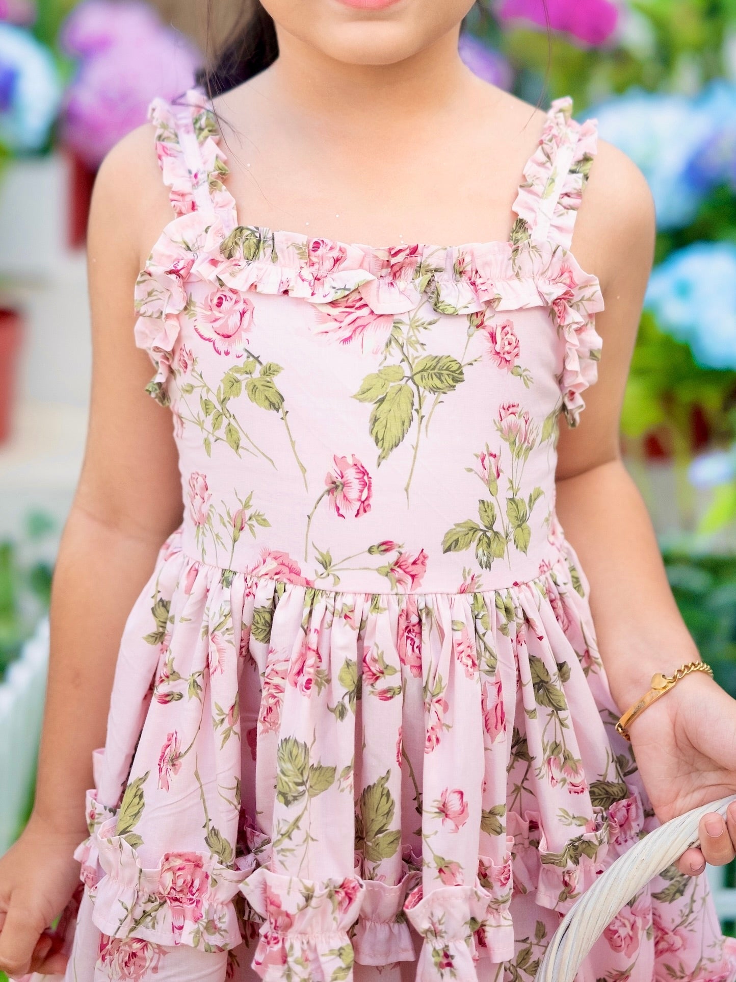 Toddler Girls Allover Flora Rose Print Layered Ruffle Dress