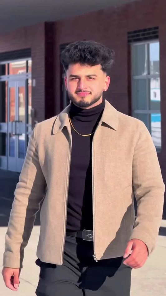 Men Regular Fit Textured Jacket