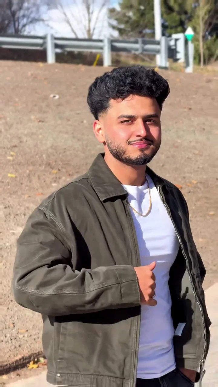 Washed Oversized Harrington Jacket