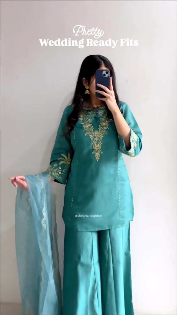 women’s green viscose chanderi embroidered ethnic straight kurta set women’s green viscose chanderi embroidered ethnic straight kurta set