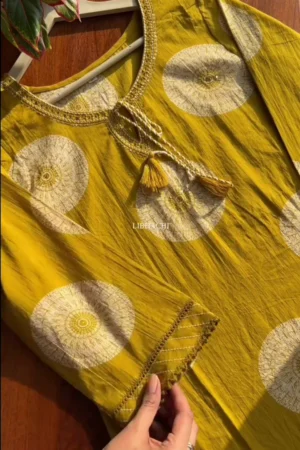 premium cotton yellow suit set