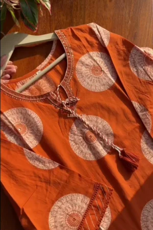 orange premium cotton suit set