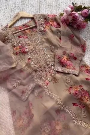 soft mauve floral embellished fuzzy knit cardigan