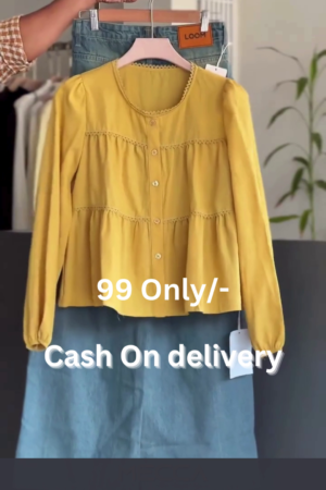 tiered peplum button down top