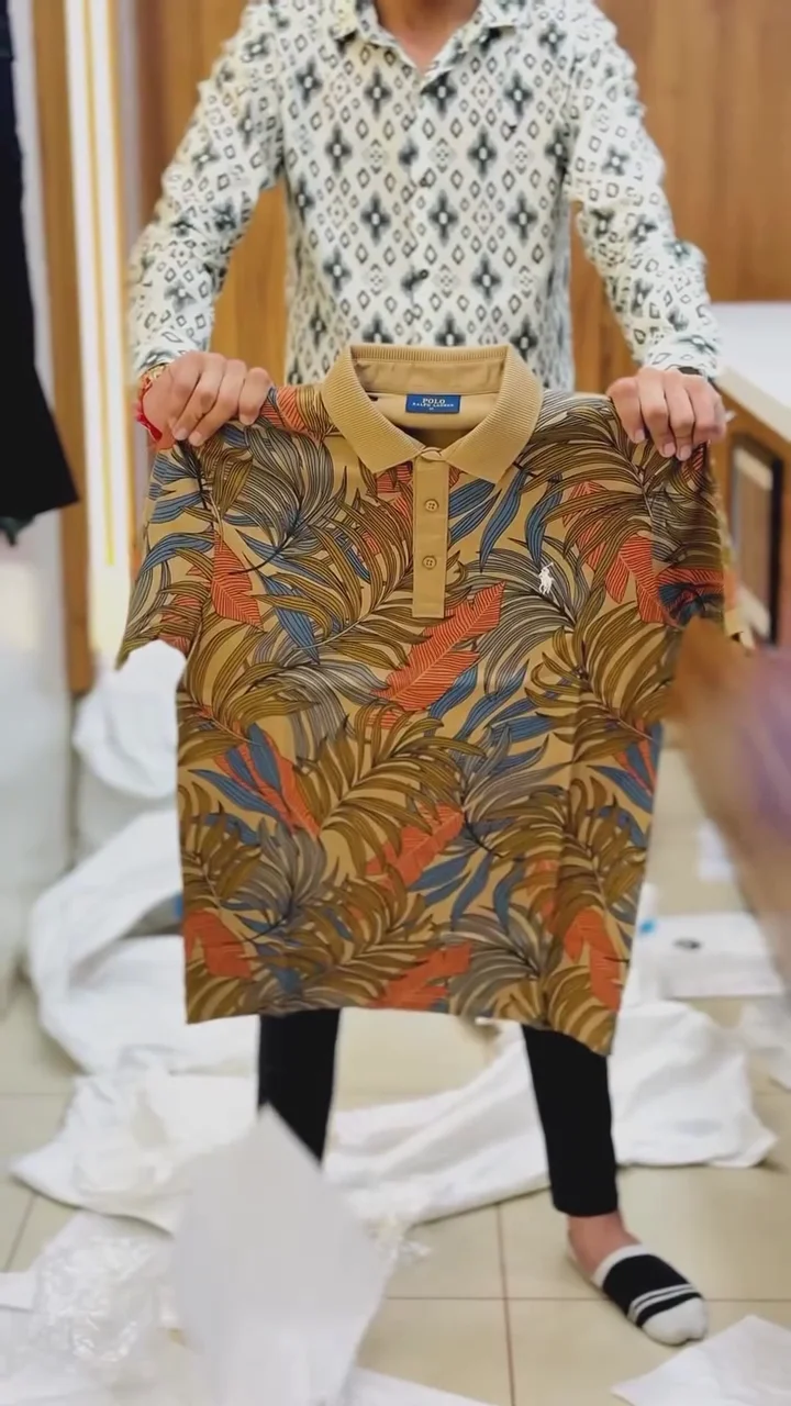 printed cotton polo men’s t shirt