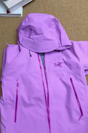 Lavender Purple Waterproof Hooded Rain Jacket