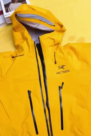 Mustard Yellow Waterproof Hooded Rain Jacket